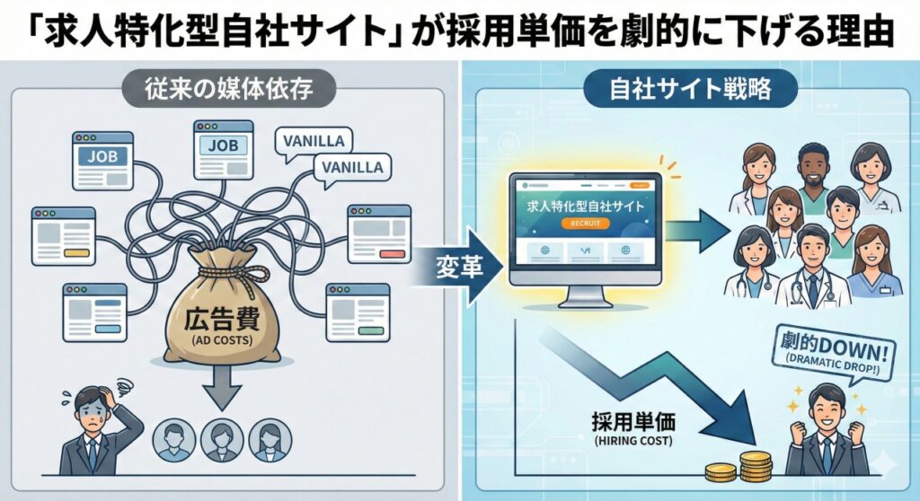 「求人特化型自社サイト」が採用単価を劇的に下げる理由