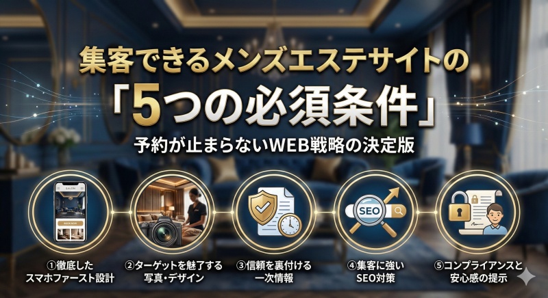 集客できるメンズエステサイトの「5つの必須条件」