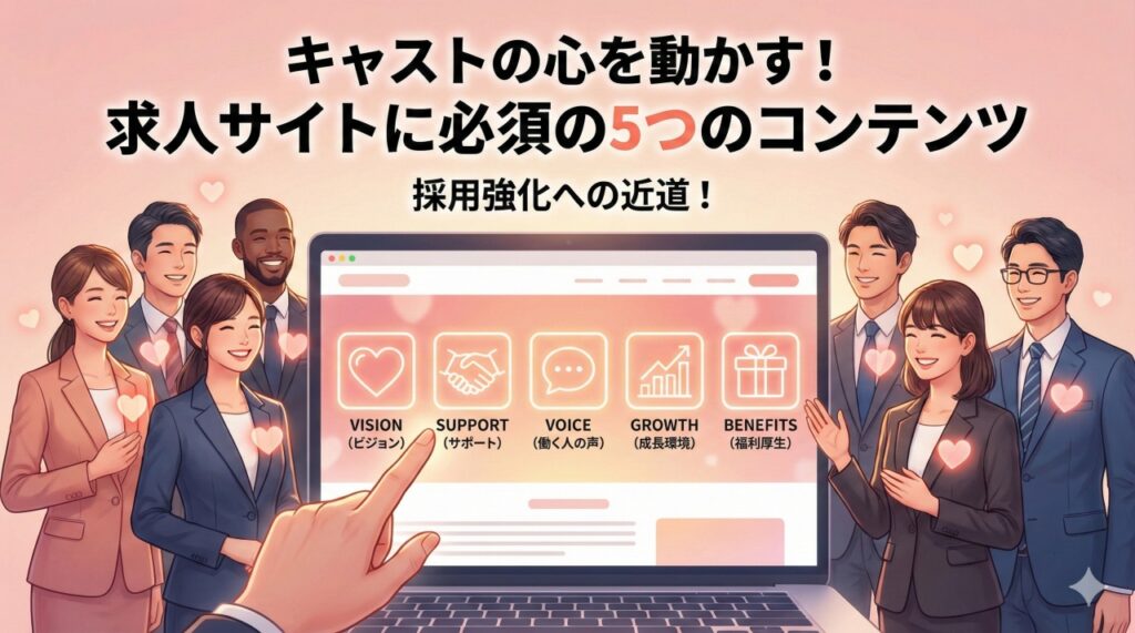 キャストの心を動かす！求人サイトに必須の5つのコンテンツ