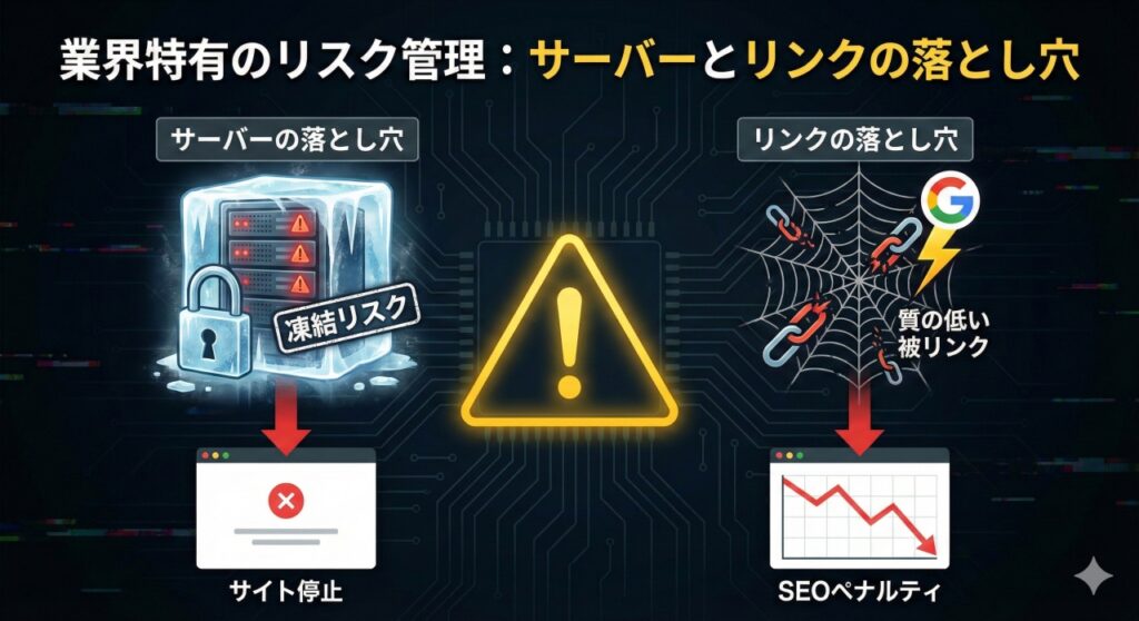 業界特有のリスク管理：サーバーとリンクの落とし穴