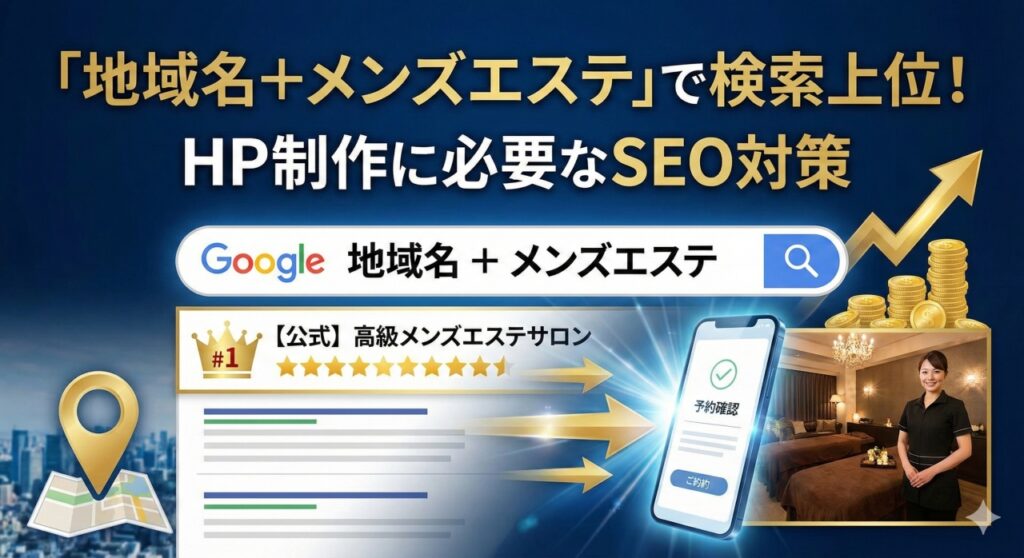 「地域名＋メンズエステ」で検索上位！HP制作に必要なSEO対策